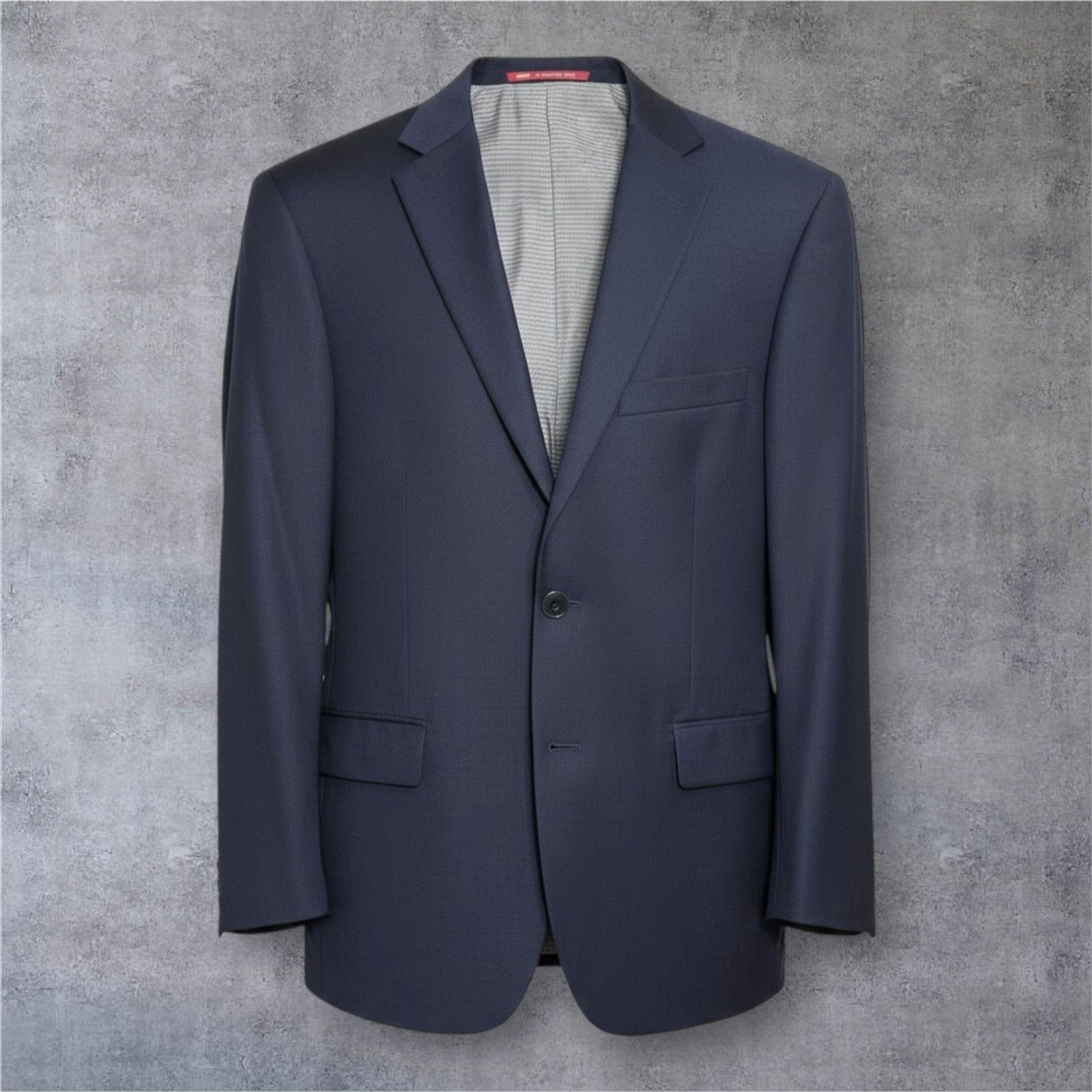 Hart Shaffner Marx Men Navy Blazer 42s Wool Sport Coat 2 Button Jacket Usa Made
